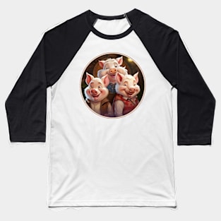 3 Little Pigs Baseball T-Shirt